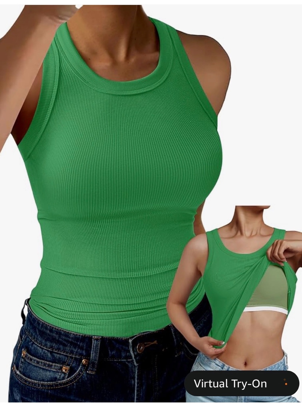 Women’s Ribbed Tank Top - Green